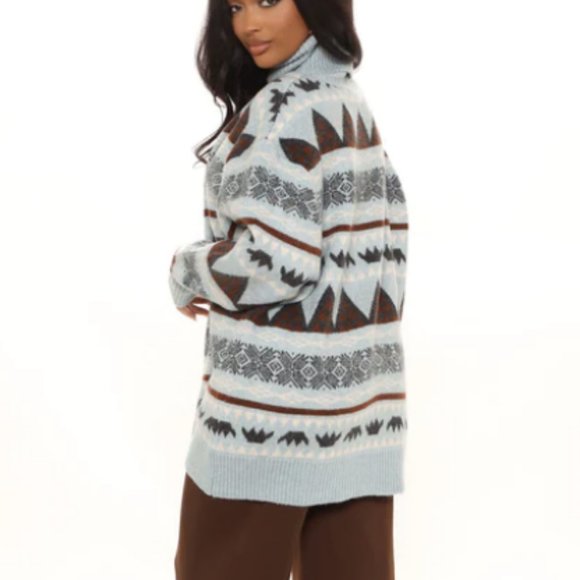 Cabin Stay Pullover Sweater - Teal/combo - Picture 7 of 10